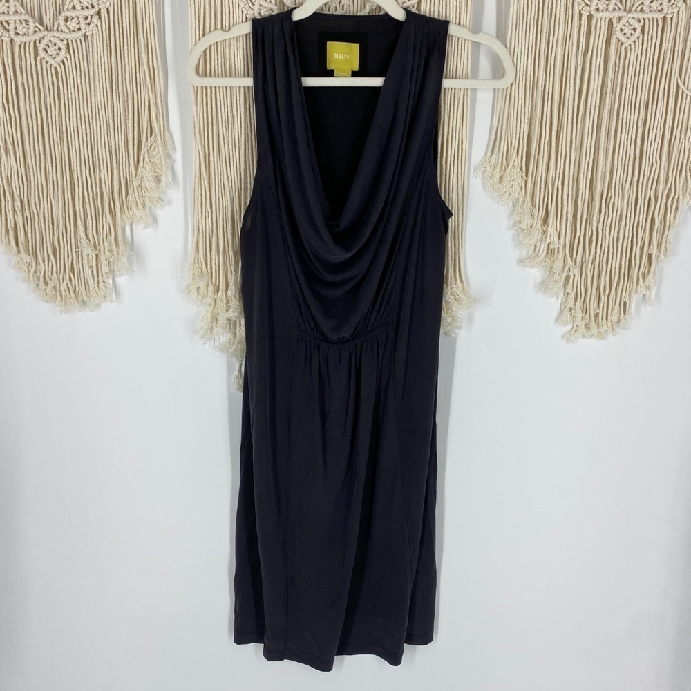 Maeve Anthropologie Cowl Neck Black Sleeveless Dress Classic Size Small
